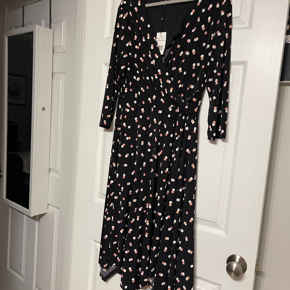 Ronni Nicole Black and Pink Floral Long Sleeve Dress